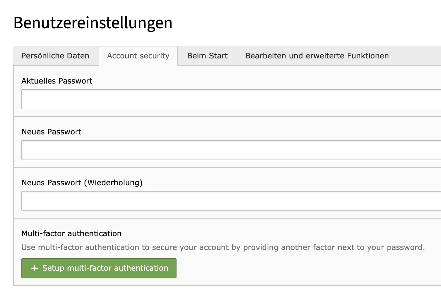 Benutzereinstellungen