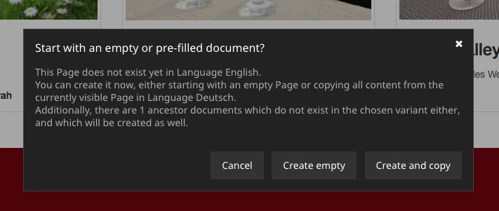 Leer erstellen oder Elemente kopieren