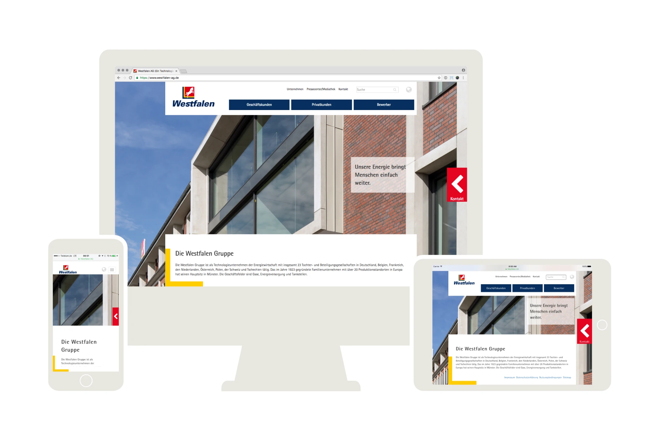 Die neue Westfalen AG Webseite: full responsive