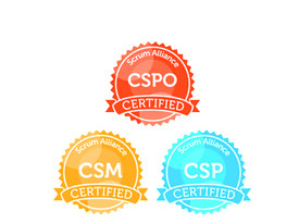 Logos von Certified Scrum Master, Certified Scrum Professional und Certified Scrum Product Owner