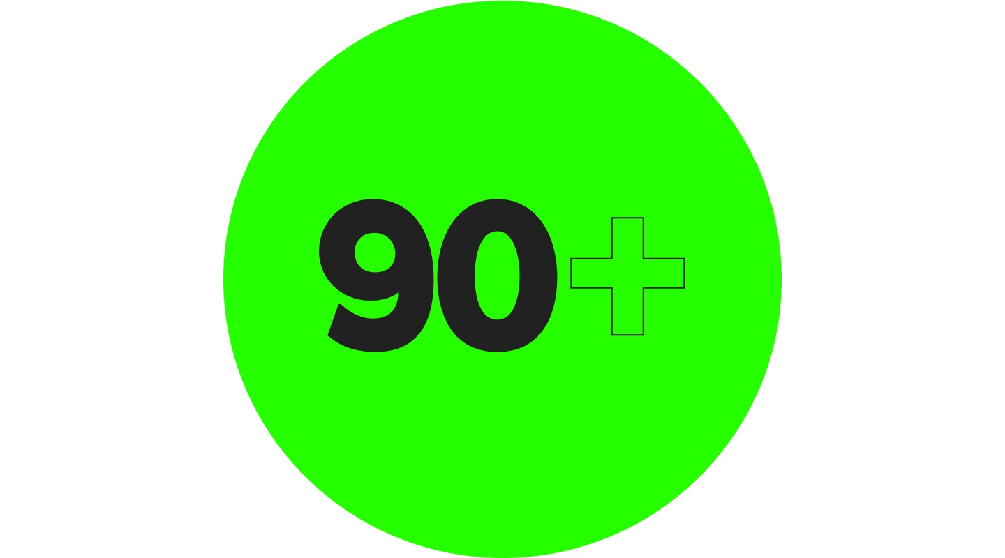 Rating of 90 or higher for Google Pagespeed or Google Lighthouse Rating of 90 or higher for Google Pagespeed or Google Lighthouse