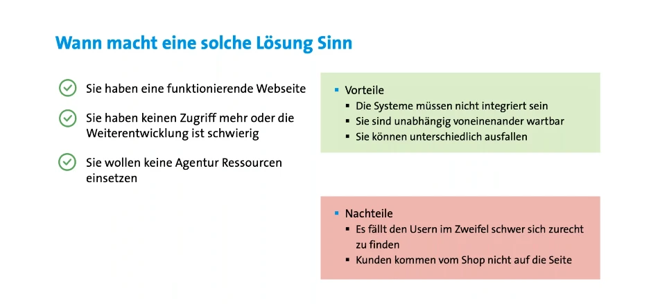 Eigenen Webshop aufsetzen - Vor- und Nachteile