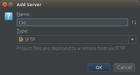Settings Screenshot der Anmeldung in der typo3.org Entwicklerbox: Deployment Konfiguration