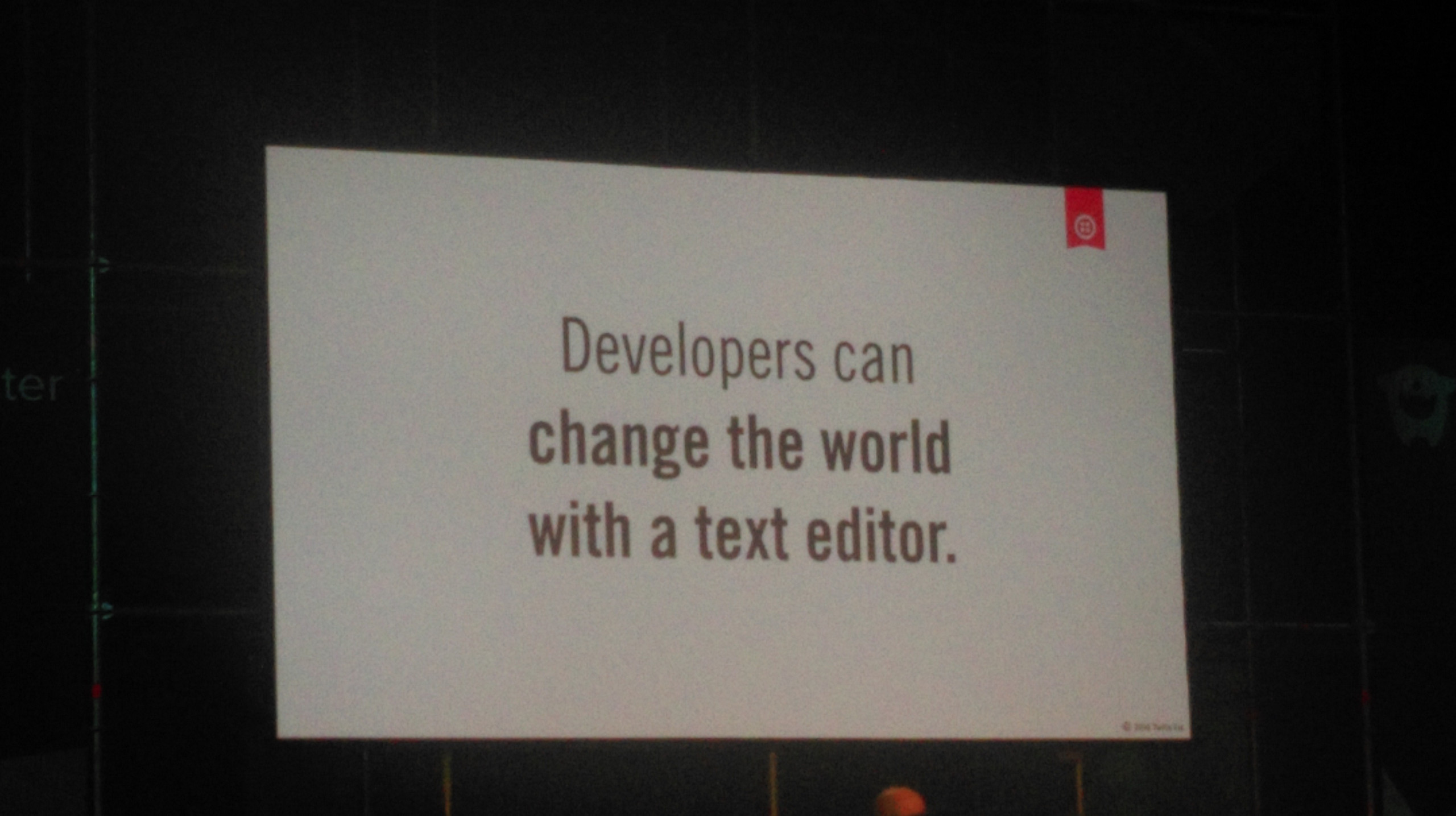 Websummit talk: Developers can change the world with a texteditor