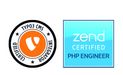 TYPO3 Integrater und php Engineer Zertifikats-Abzeichen 