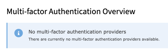 Multi-factor Authentification Overview