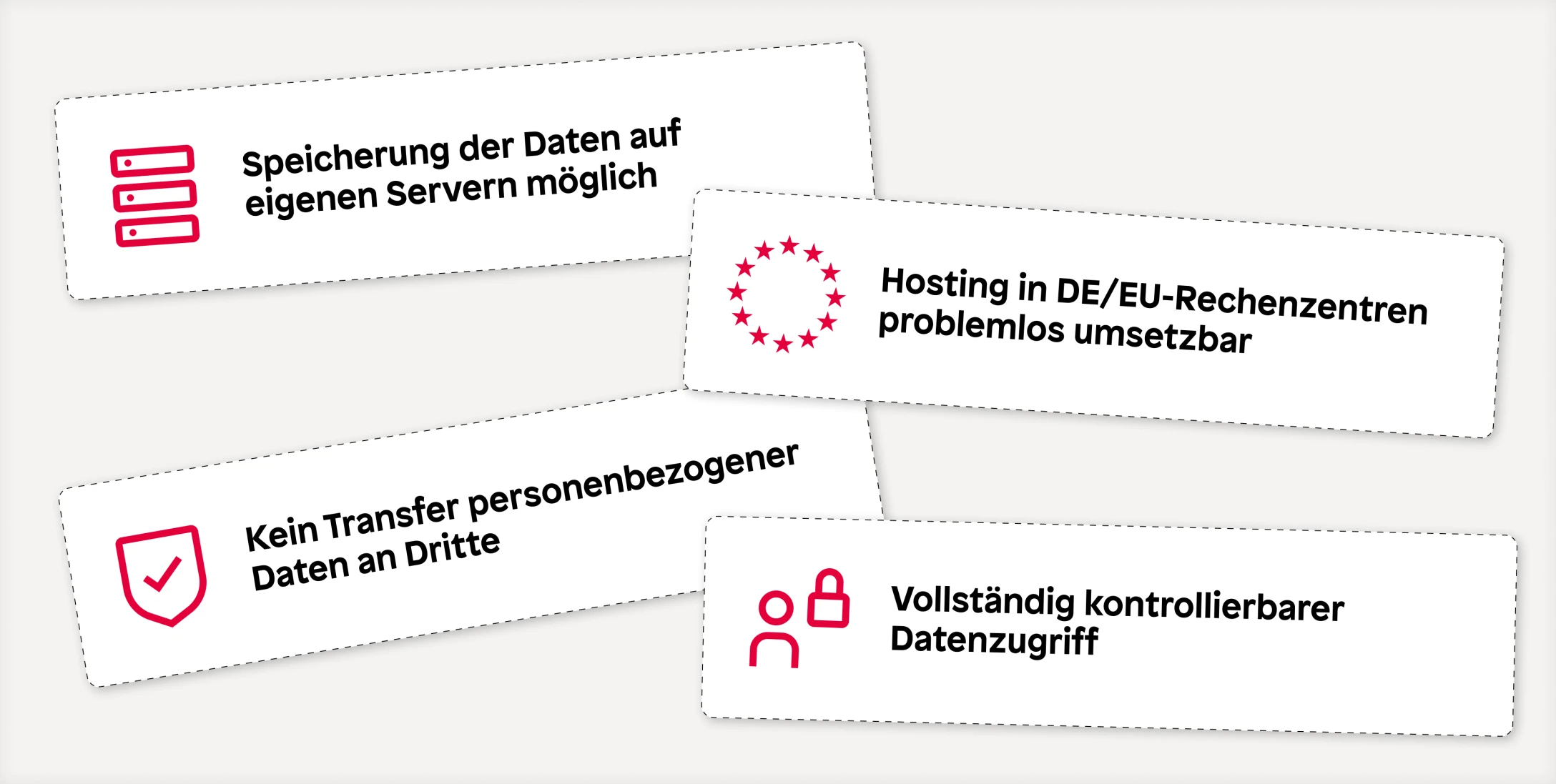Infographic Matomo advantages: Own servers, EU data centers, no third-party providers, full data control