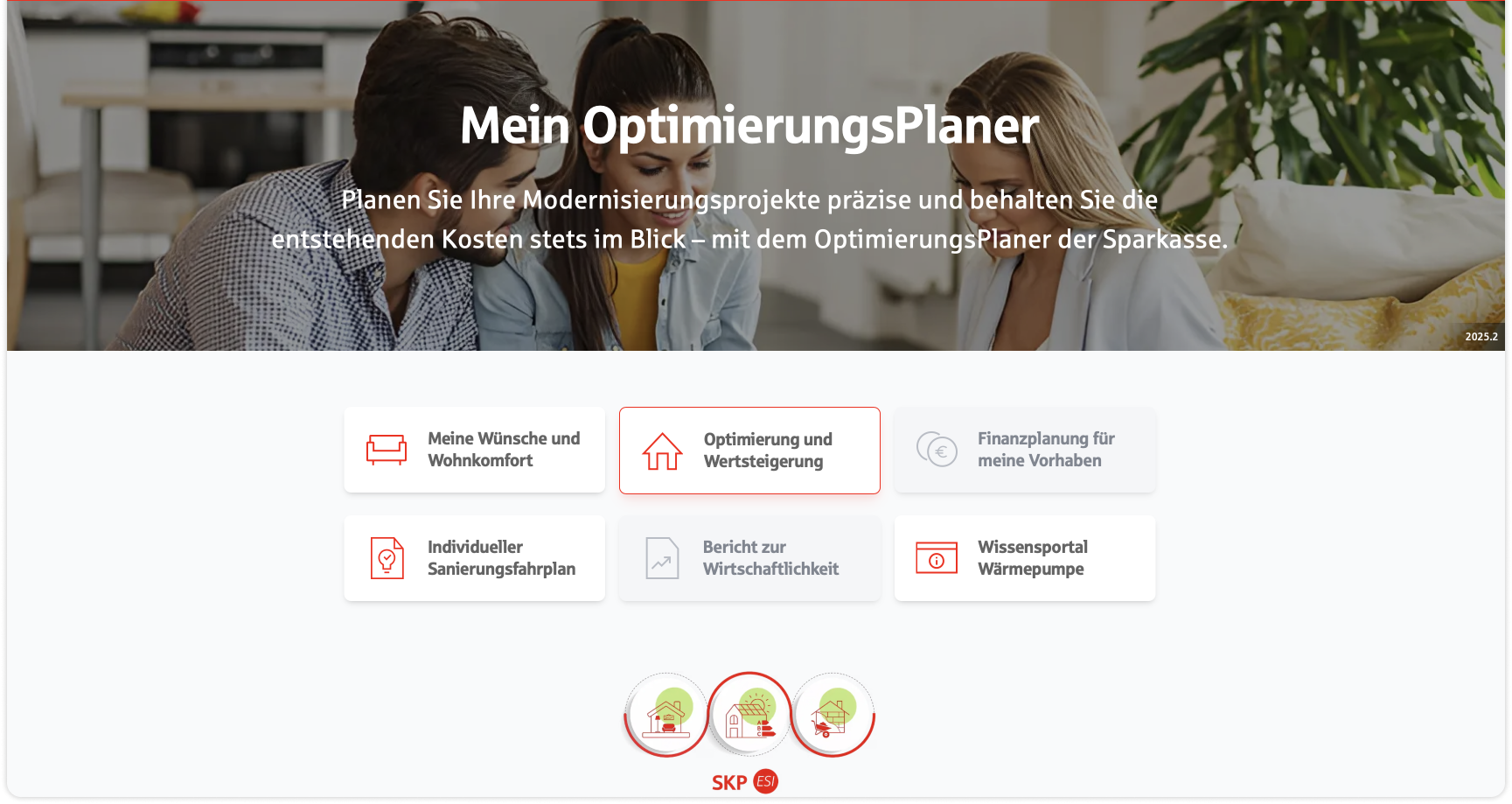 An overview page of the application with the title "My optimization planner"