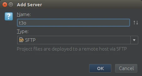 Screenshot der Anmeldung in der typo3.org Entwicklerbox: Deployment Konfiguration