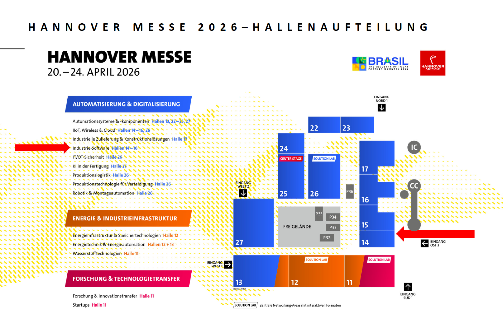 Standplan der Hannover Messe 2026